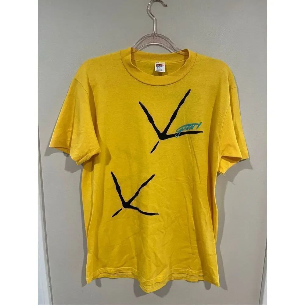 Vintage Jerzees Made By Russel Single Stich “Good” Yellow T-shirt Large